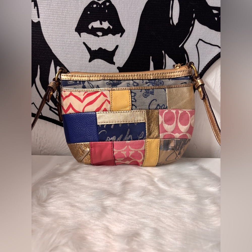 Coach Y2k Multicolor Patchwork Crossbody With Gol… - image 2